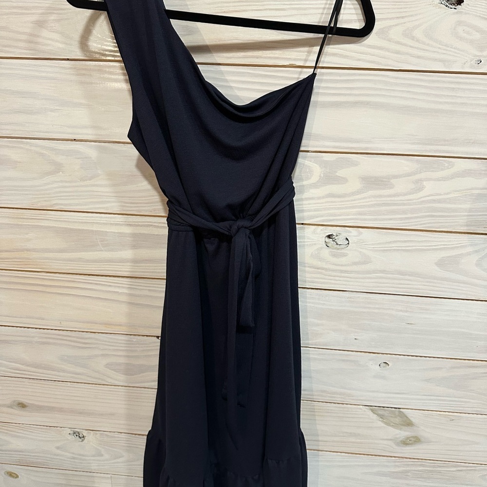 Gibsonlook Navy Asymmetrical One Shoulder Cocktail Dress